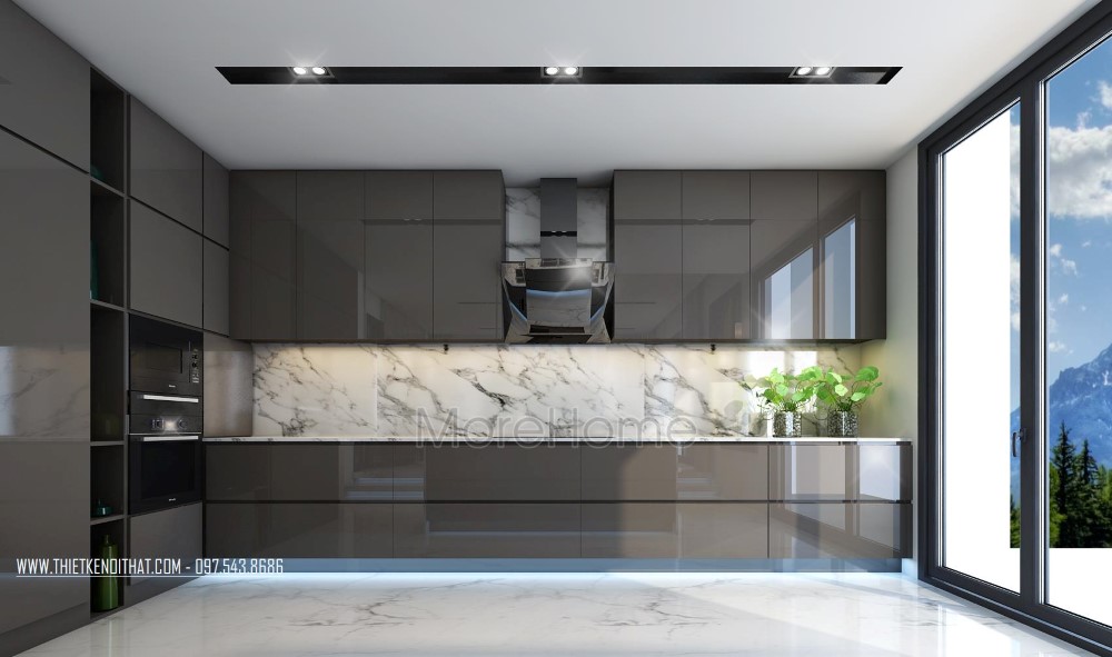 Mẫu tủ bếp acrylic đẹp